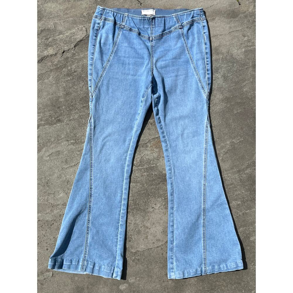 ✨ Free People We The Free Penny Pull-On Flare Jeans 32 ✨ - Picture 4 of 8
